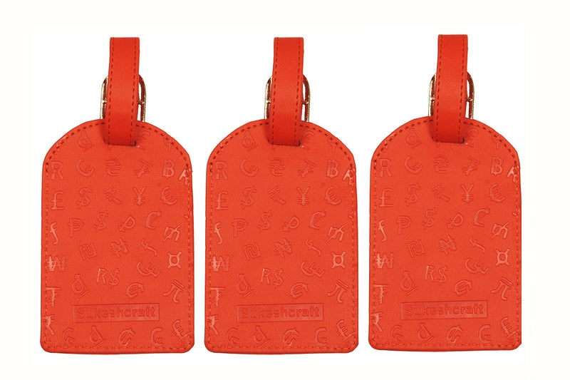 Sukeshcraft Luggage Tags Suitcase Tag Travel Bag Labels 3 Pcs Combo(Latte Orange) - Image 2