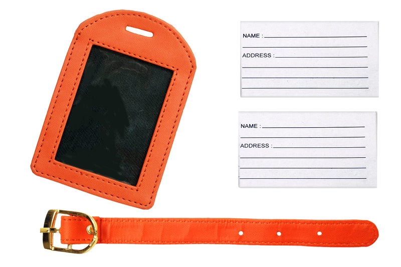 Sukeshcraft Luggage Tags Suitcase Tag Travel Bag Labels 3 Pcs Combo(Latte Orange) - Image 3