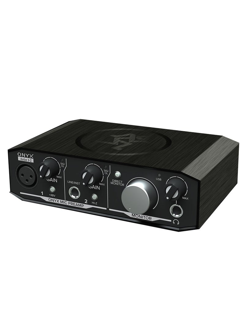 Mackie 2-in/2-out USB 2.0 Audio Interface, 24-bit/192kHz, with 1 Onyx Mic Preamp, Zero-latency Direct Monitoring, and Software Bundle - Mac/PC - Image 1