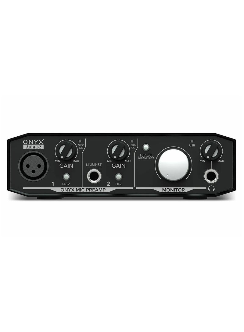 Mackie 2-in/2-out USB 2.0 Audio Interface, 24-bit/192kHz, with 1 Onyx Mic Preamp, Zero-latency Direct Monitoring, and Software Bundle - Mac/PC - Image 2