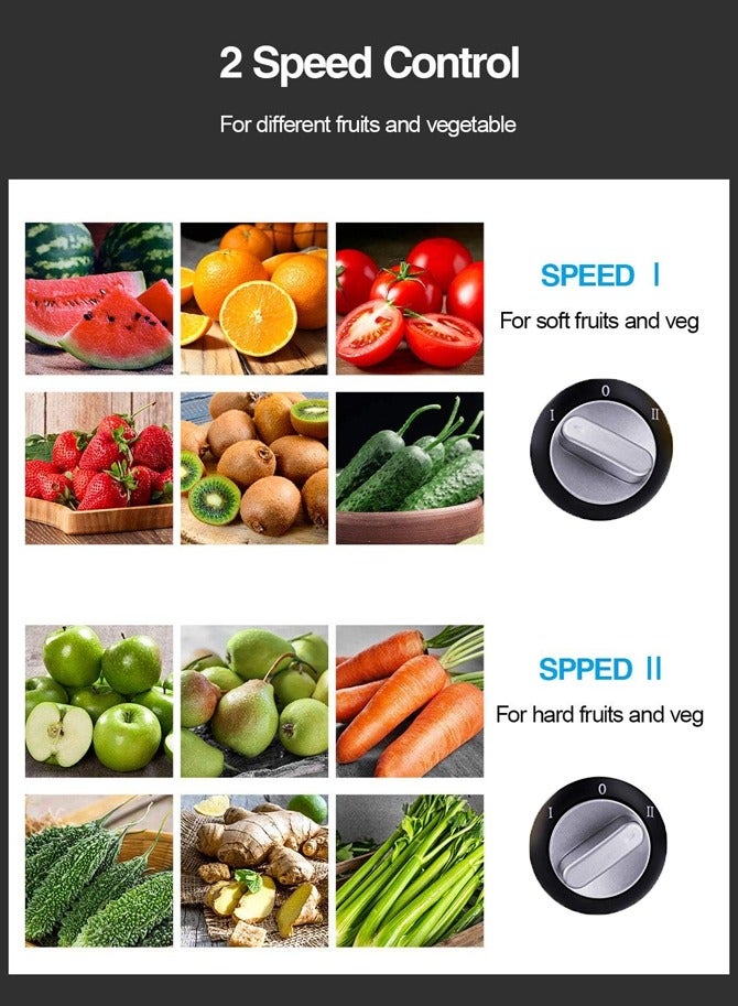 sokany Juicer Machines,Centrifugal Juicer with Wide Mouth 65MM Feed Chute for Fruit and Vegetables,2-Speed Setting, Easy to Clean & BPA-free,800W SK-4000 - Image 2