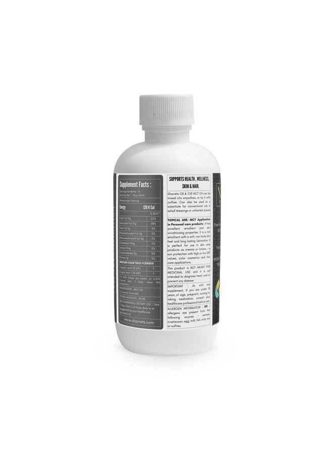 Sharrets C8 C10 Mct Oil 250Ml - Pure Medium Chain Triglycerides For Radiant Skin, Lustrous Hair, And Health & Wellness (Dietary & Topical Use). - Image 2