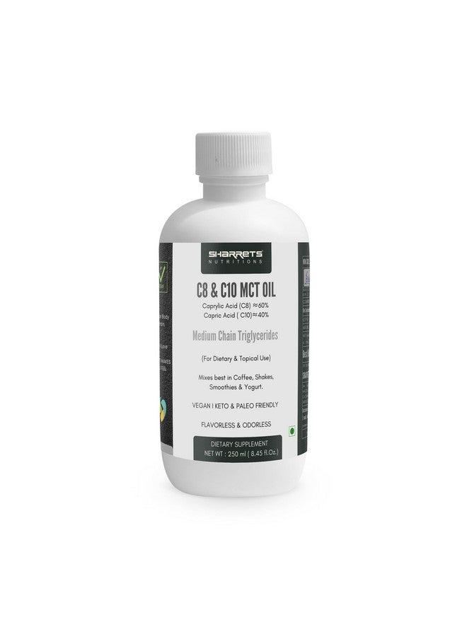 Sharrets C8 C10 Mct Oil 250Ml - Pure Medium Chain Triglycerides For Radiant Skin, Lustrous Hair, And Health & Wellness (Dietary & Topical Use). - Image 1