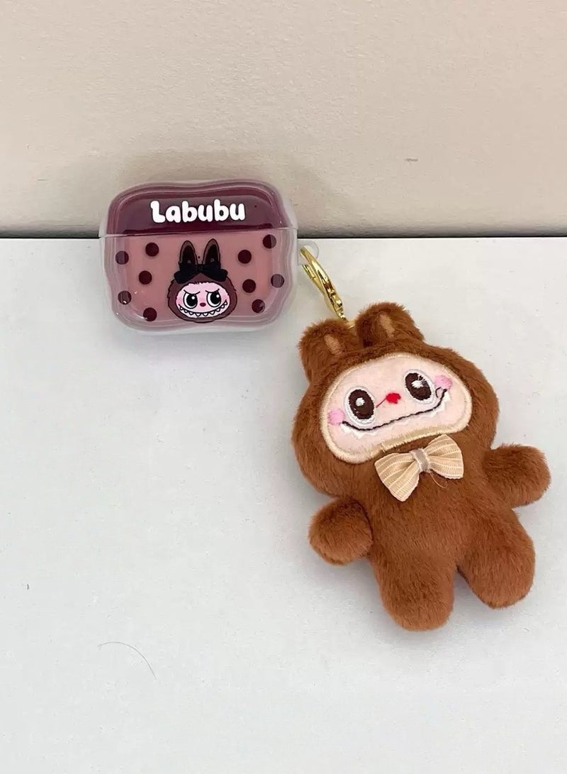 2-piece，Creative cartoon ragbub headphone case cover suitable for airpodsPro/Pro2 headphone protective case，headphone case + doll
