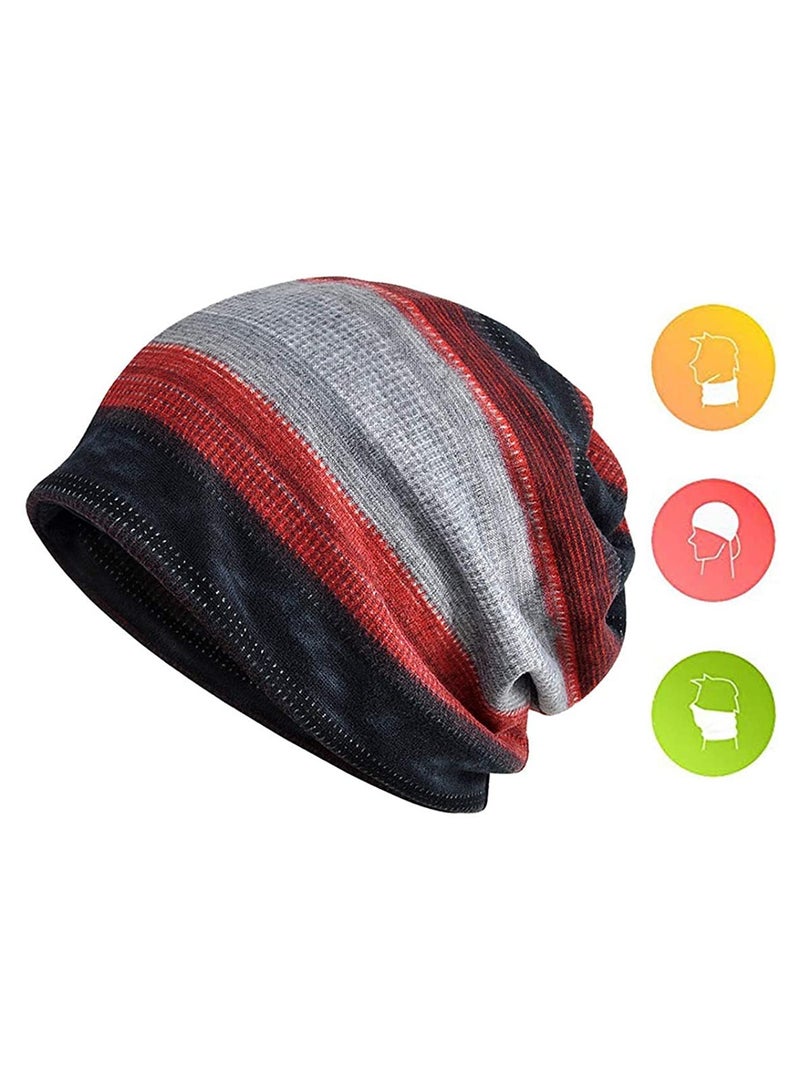 Zikra 3 Pieces Slouchy Beanie for Men & Women, Beanie Cotton, Oversize Long Skull Cap Large Knit Hat, Slouchy Beanie Running Hat,  Lightweight Hip Hop Dwarf Hat Beanie Hat for All Seasons - Image 5