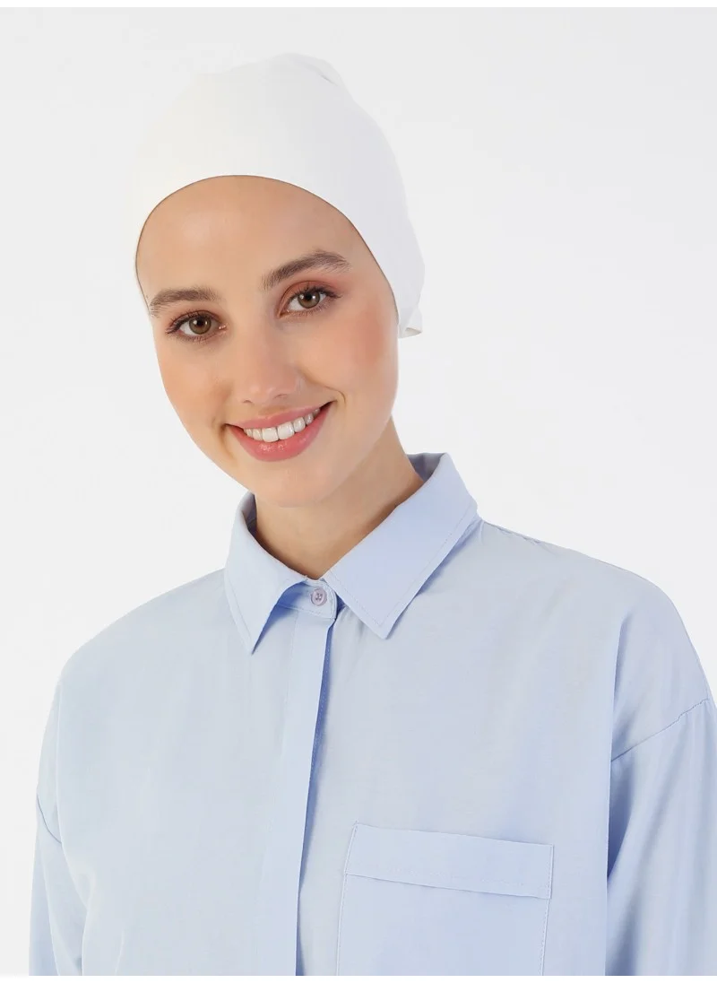 Ecardin Cotton Wide Size Bonnet - Cream -