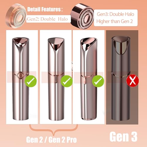 gurelax Replacement Heads for Flawless Facial Hair Remover, Replacement Blades for Finishing Touch Flawless Hair Removal Gen 2, 6 Count 18k Gold Heads with Storage Bag - Image 2