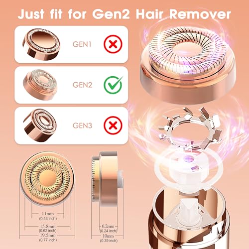 gurelax Replacement Heads for Flawless Facial Hair Remover, Replacement Blades for Finishing Touch Flawless Hair Removal Gen 2, 6 Count 18k Gold Heads with Storage Bag - Image 3
