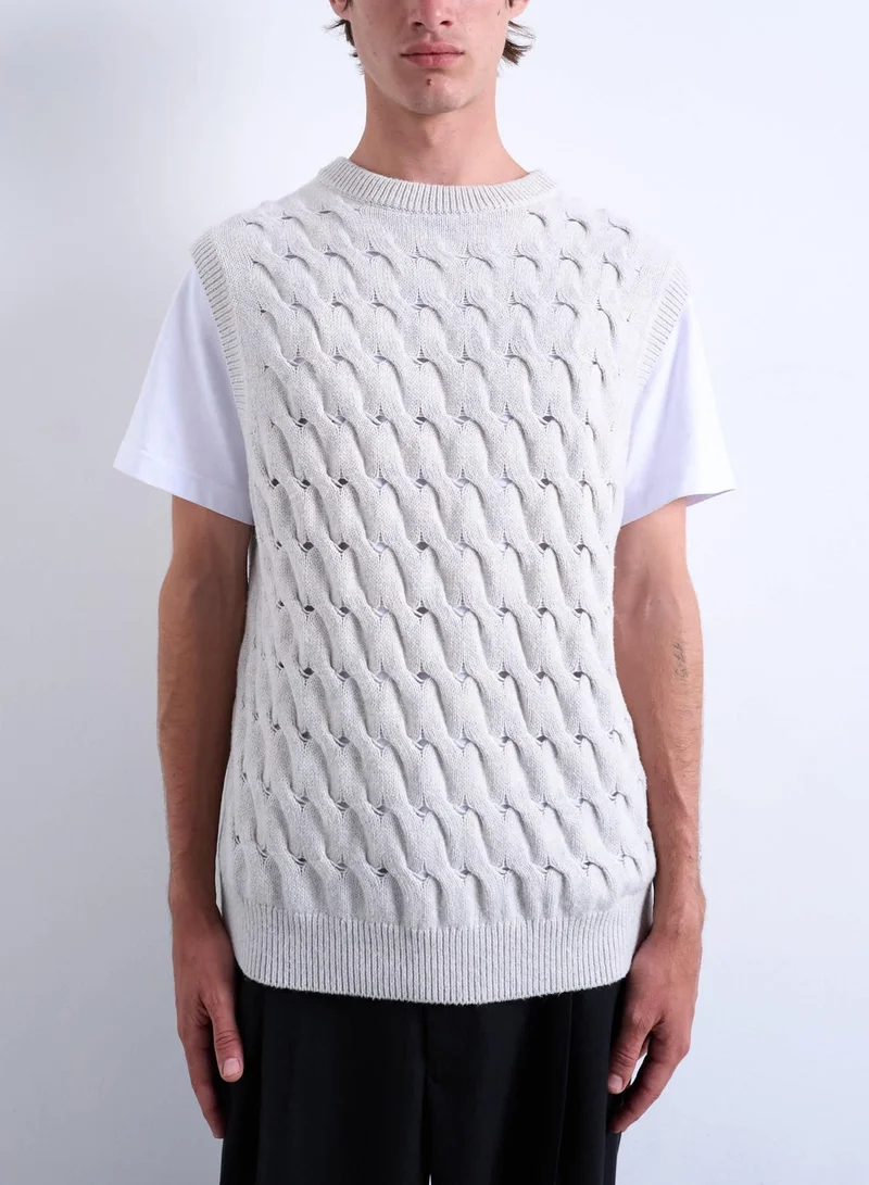 TOPMAN knitted pleat detail tank