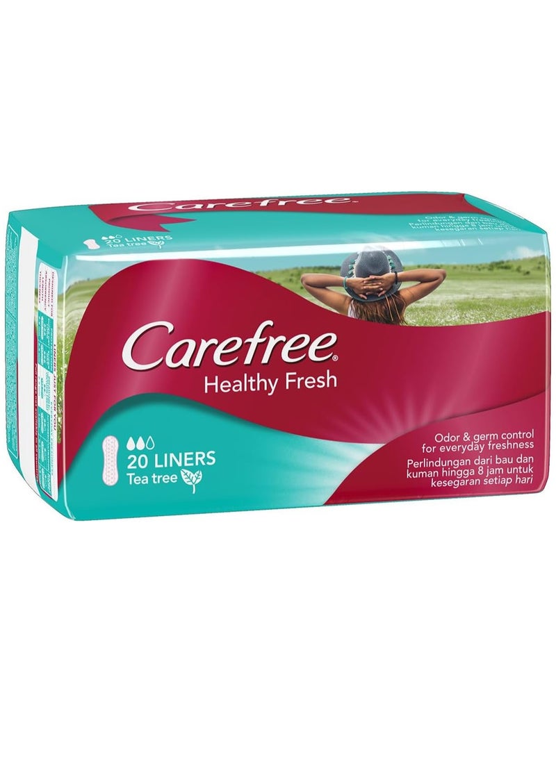 Carefree Tea Tree Panty Liners Up to 8-hour Odor and Germ Control, Cottony Soft Cover, Breathable Backing - 20 Liners - Image 4