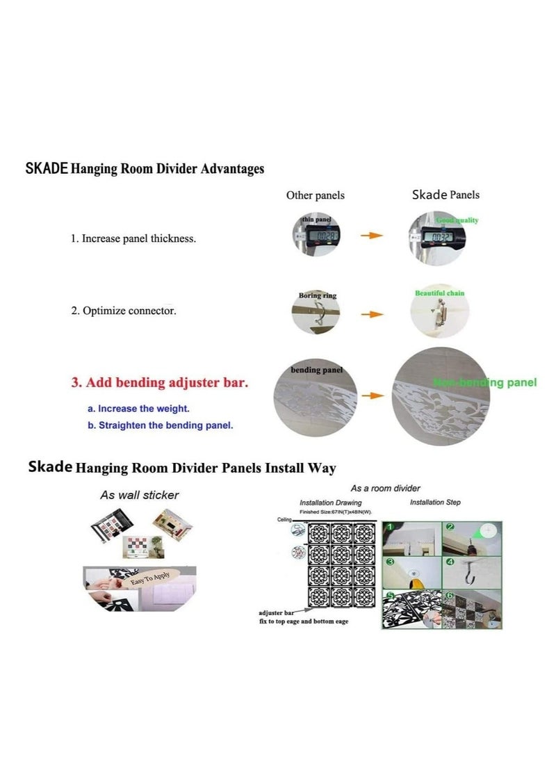 WALALLA 24 Pcs Hanging Room Divider, PVC Panels Screen, Room Divider, Home Decora Board for Decorating Living Room, Dining Room, Sitting Room, Office, Restaurant Decoration - Image 3