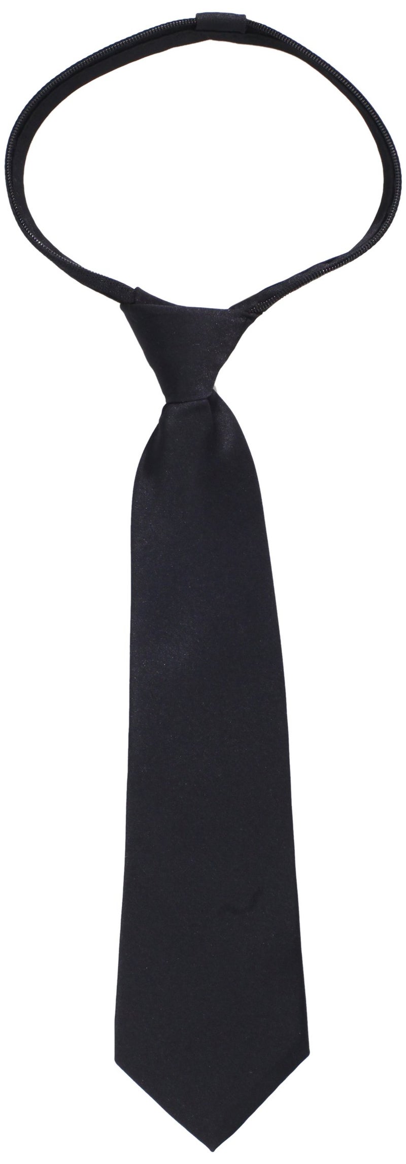 American Exchange boys Solid Zipper neckties, Black, 12 Inch US - Image 2