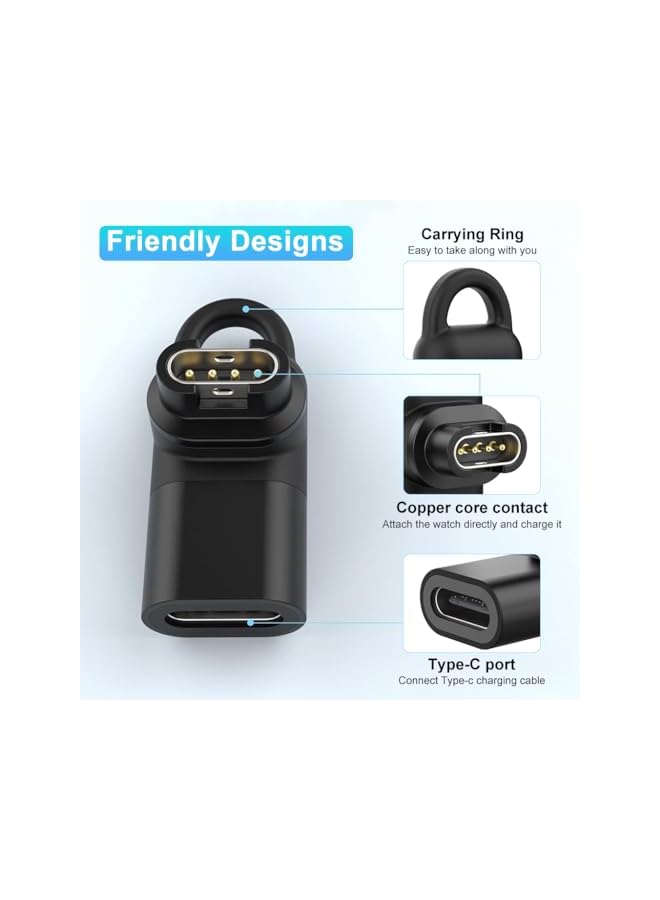 S-TOP USB C Charger Adapter, Universal Type C Charging Cable Converter Compatible with Fenix 7/7S/7X/6/6S/6X/5/5S/5X,Forerunner 255/245 Vivoactive 3/4 Series USB-C Port - Image 2