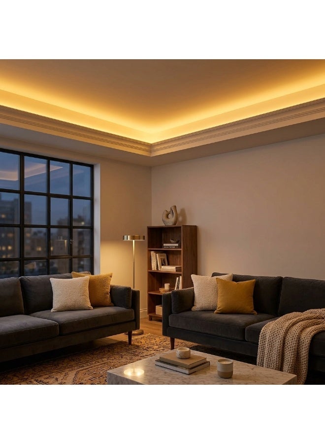 LED Light Strip, double 2M Warm White Light, with Power Plug - Image 2