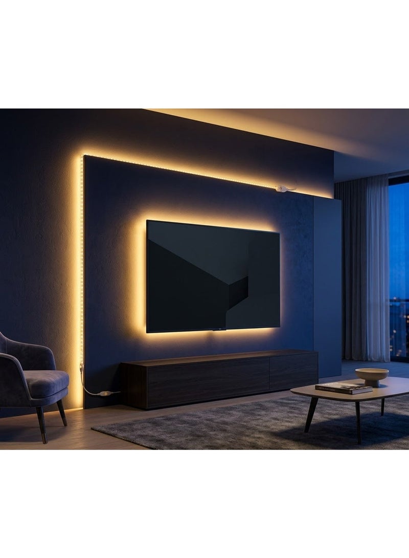 LED Light Strip, double 2M Warm White Light, with Power Plug - Image 4