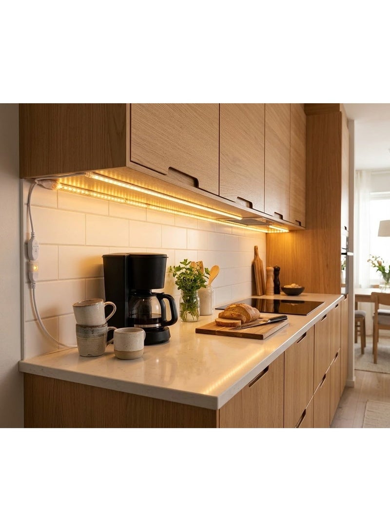 LED Light Strip, double 2M Warm White Light, with Power Plug - Image 5