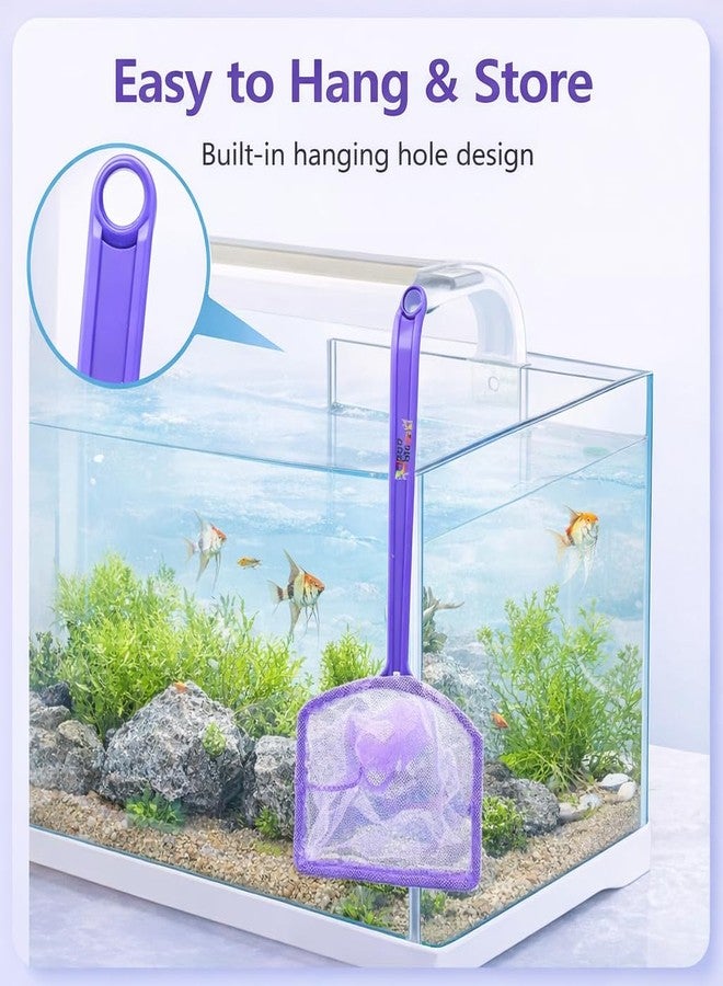 VAYINATO® 2 Pcs Purple Aquarium Fish Net Combo (4 & 6 Inch) | Nylon Mesh Fish Catcher with ABS Handle | Floating Aquarium Net for Fish, Shrimp & Tank Cleaning - Image 3