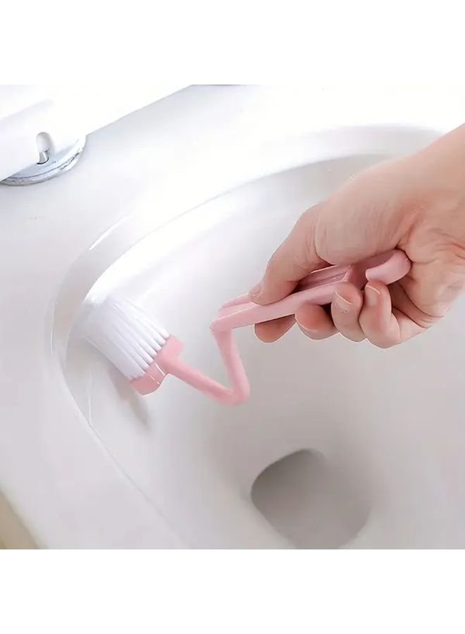 2 Pcs Curved Toilet Brush Set Long Handle Small Head No Dead Corners Mixed Color - Image 1