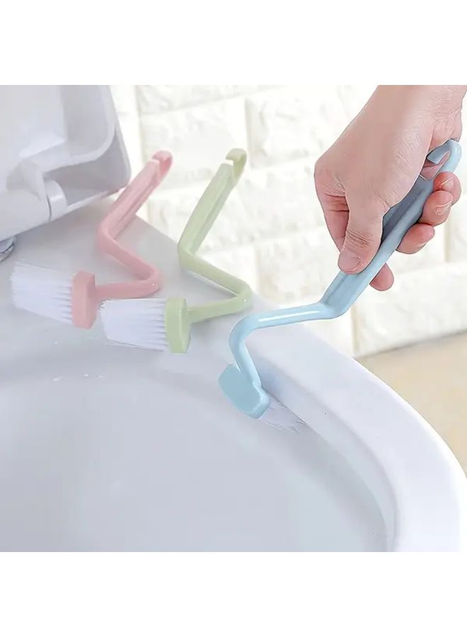 2 Pcs Curved Toilet Brush Set Long Handle Small Head No Dead Corners Mixed Color - Image 3