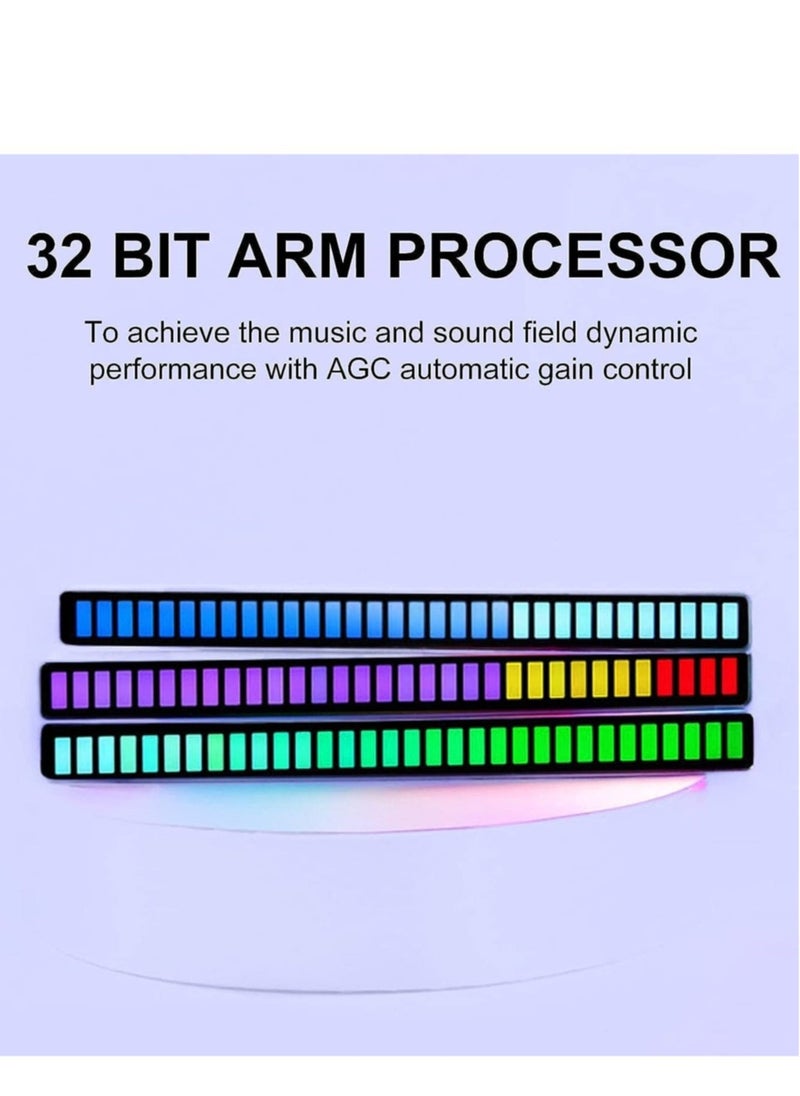 Generic D08-RGB Smart LED Light Bars Car Sound Control Rhythm Light RGB Voice-Activated Music Atmosphere Lights Tube with 32 LED 18 Colors Built-in Battary 32 Bit for Car Gaming PC TV Room  - Image 5