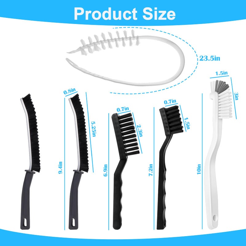 XANGNIER Washing Machine Cleaning Brush Kits,Front Load Washer Scrub Cleaner Tools Accessories-1 Pcs Drum Laundry Cleaner Brush and 5 Pcs Crevice Cleaning Brush for Tight Spaces and Washer Rubber Seal - Image 5
