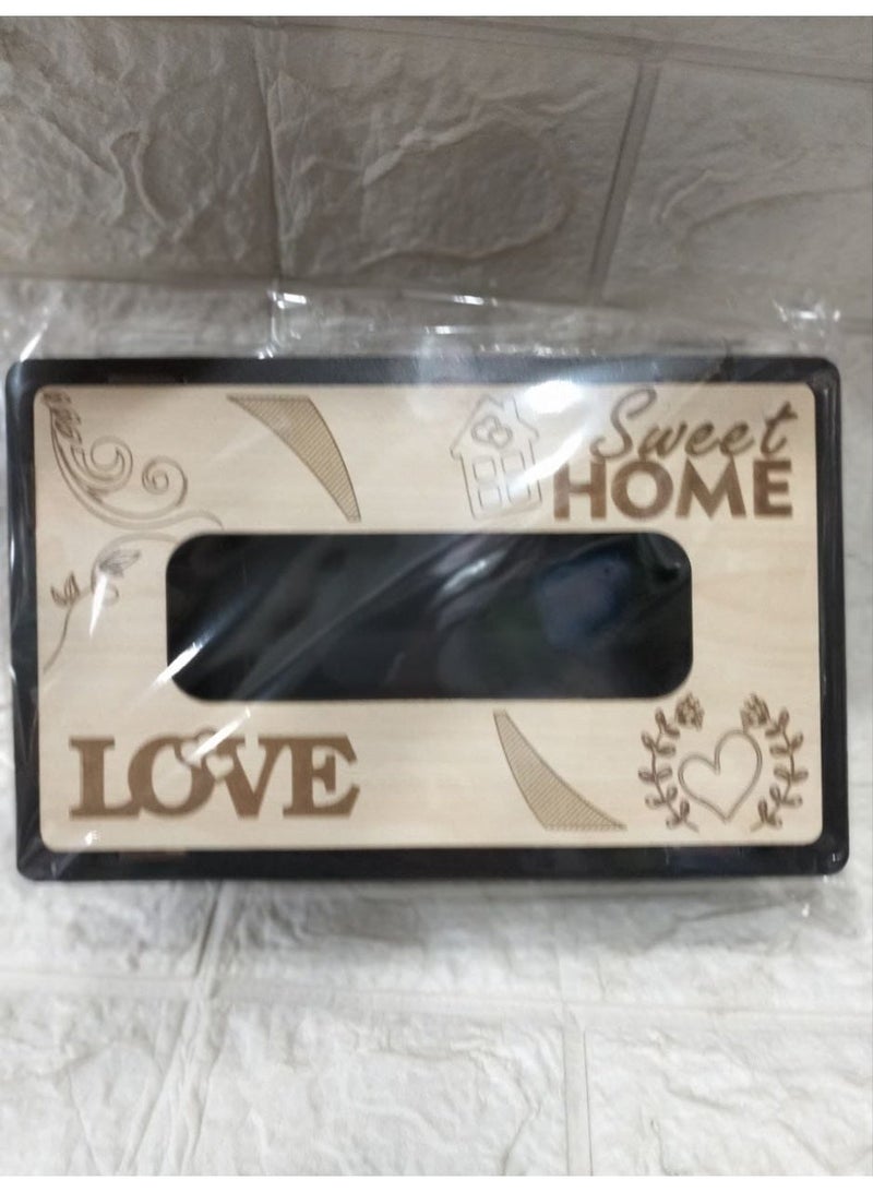 brown wooden tissue box - Image 2