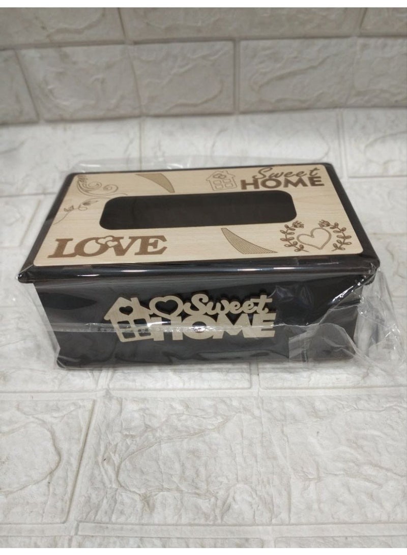 brown wooden tissue box - Image 1