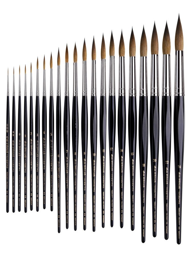 da Vinci Watercolor Series 35 Maestro Paint Brush, Round Long Taper Kolinsky Red Sable, Size 3 (35-03) - Image 5