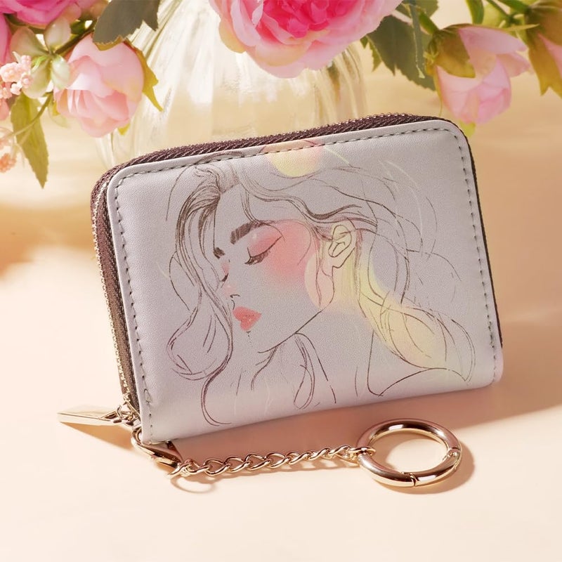 FurArt Zipper Wallet Women, RFID Blocking Credit Card Wallet, Business Card Holder, Compact Size KeyChain Wallet - Image 2