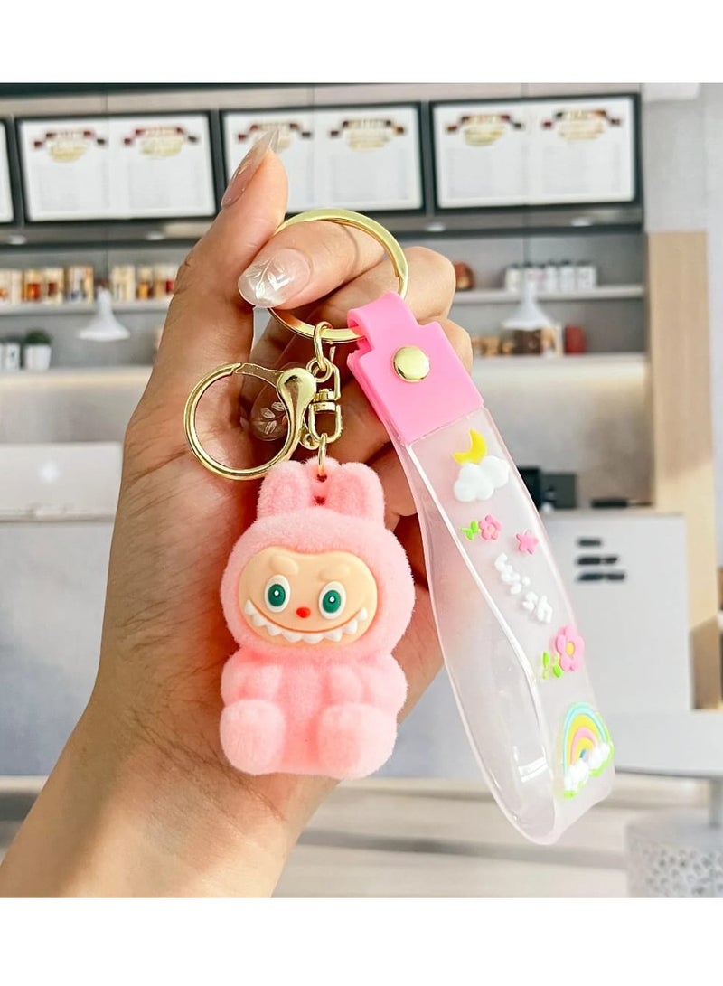 LABUBU Keychain For Women And Girls, Cute Labubu Doll Wristlet Accessories For Backpack Handbag Car Keys - Image 2