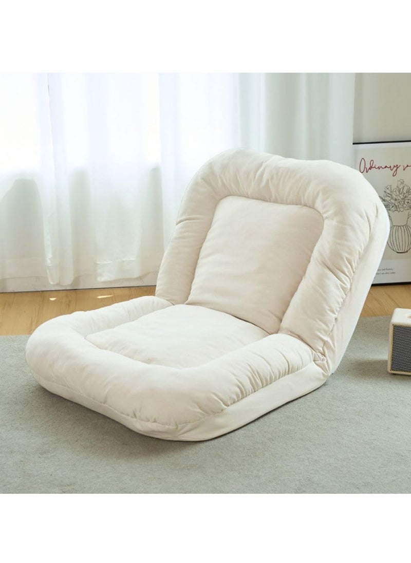 Cool Baby COOLBABY Indoor 5-Place Adjustable Floor Chair With Backrest Folding Upholstered Gaming Sofa Adult Video Lounge Perfect For Meditation Reading Relaxation White  - Image 1