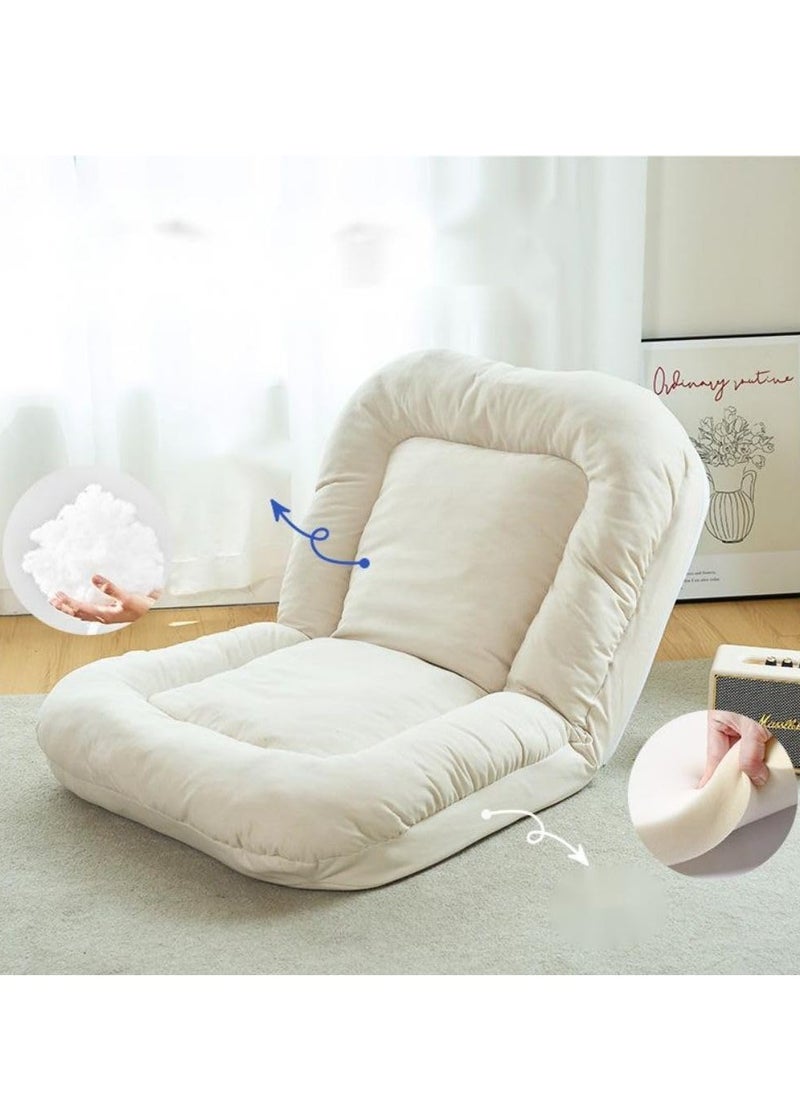 Cool Baby COOLBABY Indoor 5-Place Adjustable Floor Chair With Backrest Folding Upholstered Gaming Sofa Adult Video Lounge Perfect For Meditation Reading Relaxation White  - Image 4