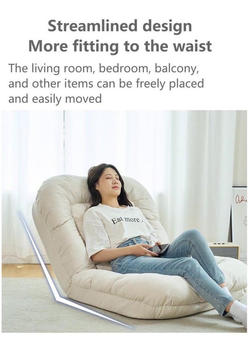 Cool Baby COOLBABY Indoor 5-Place Adjustable Floor Chair With Backrest Folding Upholstered Gaming Sofa Adult Video Lounge Perfect For Meditation Reading Relaxation White  - Image 5