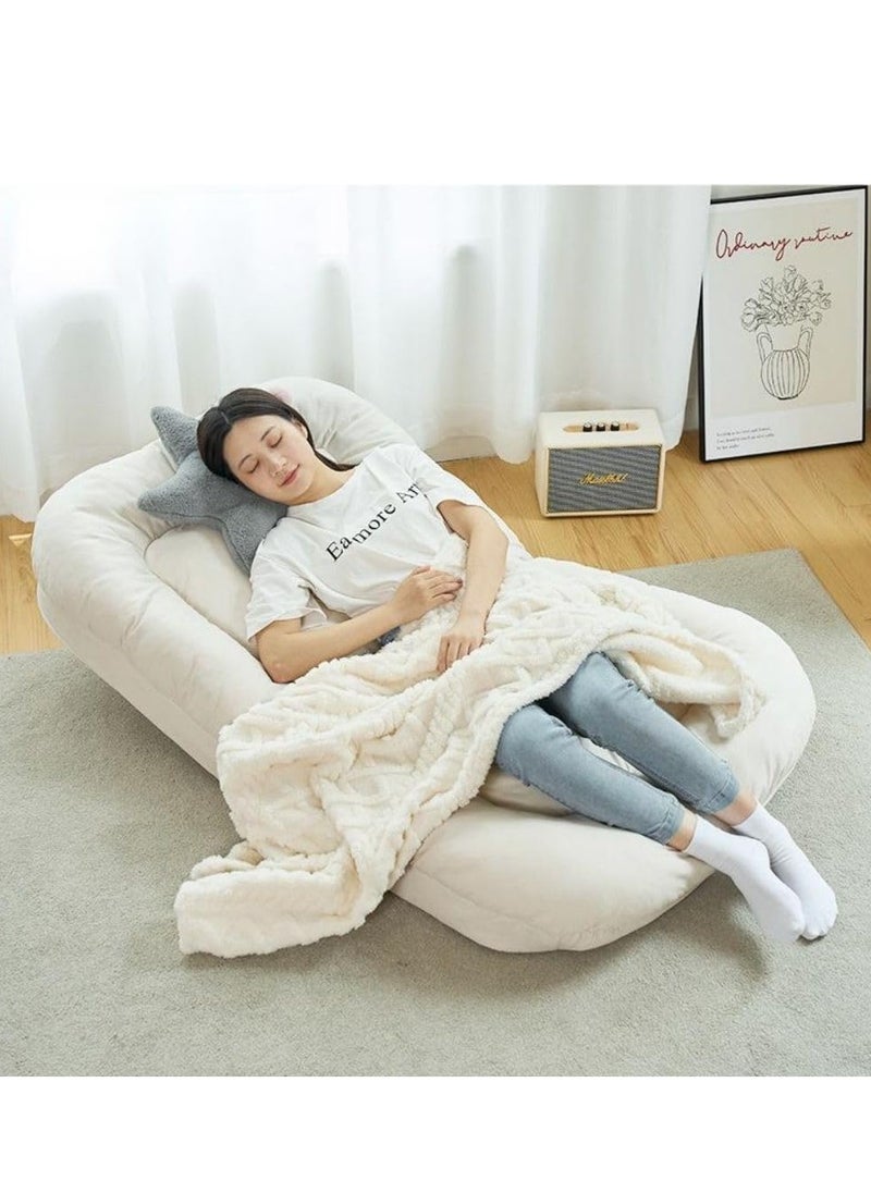 Cool Baby COOLBABY Indoor 5-Place Adjustable Floor Chair With Backrest Folding Upholstered Gaming Sofa Adult Video Lounge Perfect For Meditation Reading Relaxation White  - Image 2