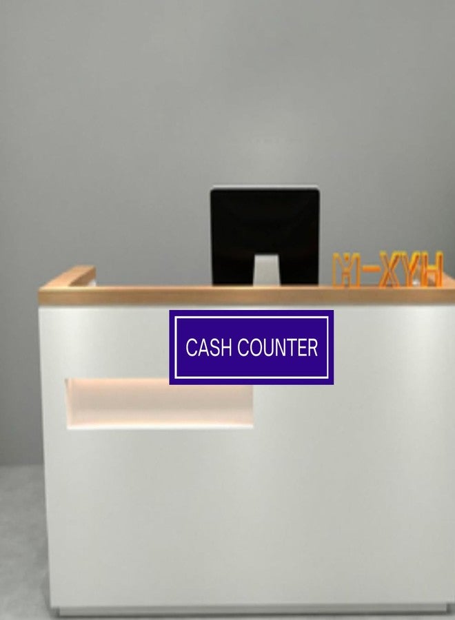 Exello Cash counter Sign Foam Board Plate - 30CM X10 CM, Display for Hospital, Hotel,Super market, Mall,Medical shop, Bank - Blue - Image 3