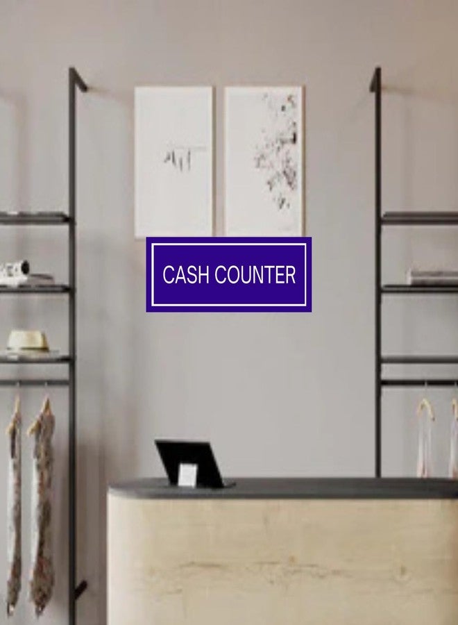 Exello Cash counter Sign Foam Board Plate - 30CM X10 CM, Display for Hospital, Hotel,Super market, Mall,Medical shop, Bank - Blue - Image 2