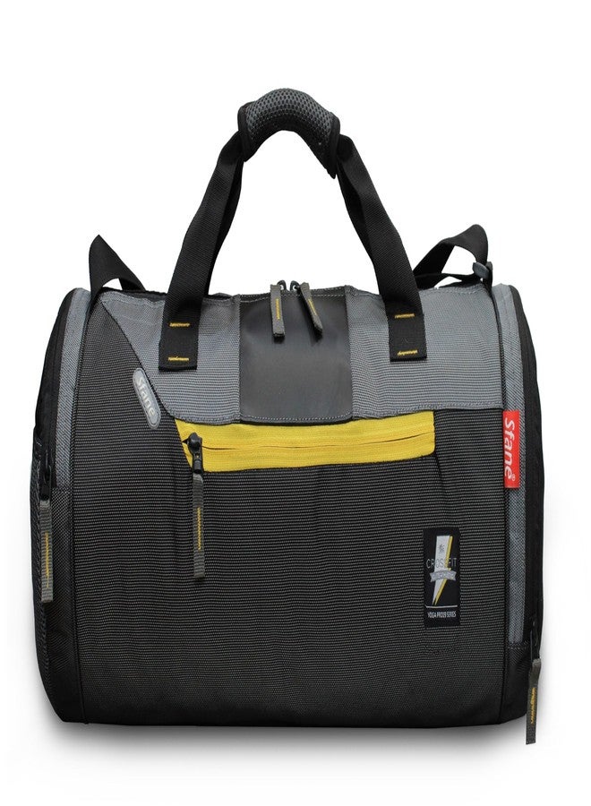 سفاني حقائب رياضية من Sfane للرجال مع حجرة منفصلة للأحذية، حقيبة رياضية نسائية، حقائب سفر للصالة الرياضية، حقائب سفر رياضية - أسود ورمادي - Image 1