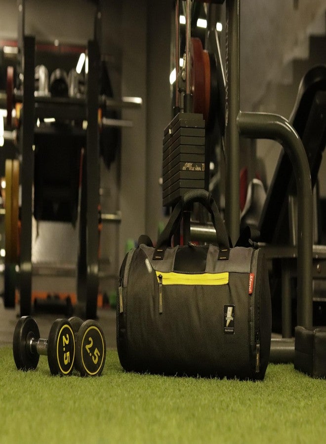 سفاني حقائب رياضية من Sfane للرجال مع حجرة منفصلة للأحذية، حقيبة رياضية نسائية، حقائب سفر للصالة الرياضية، حقائب سفر رياضية - أسود ورمادي - Image 2