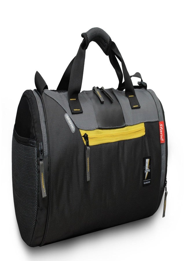 سفاني حقائب رياضية من Sfane للرجال مع حجرة منفصلة للأحذية، حقيبة رياضية نسائية، حقائب سفر للصالة الرياضية، حقائب سفر رياضية - أسود ورمادي - Image 4