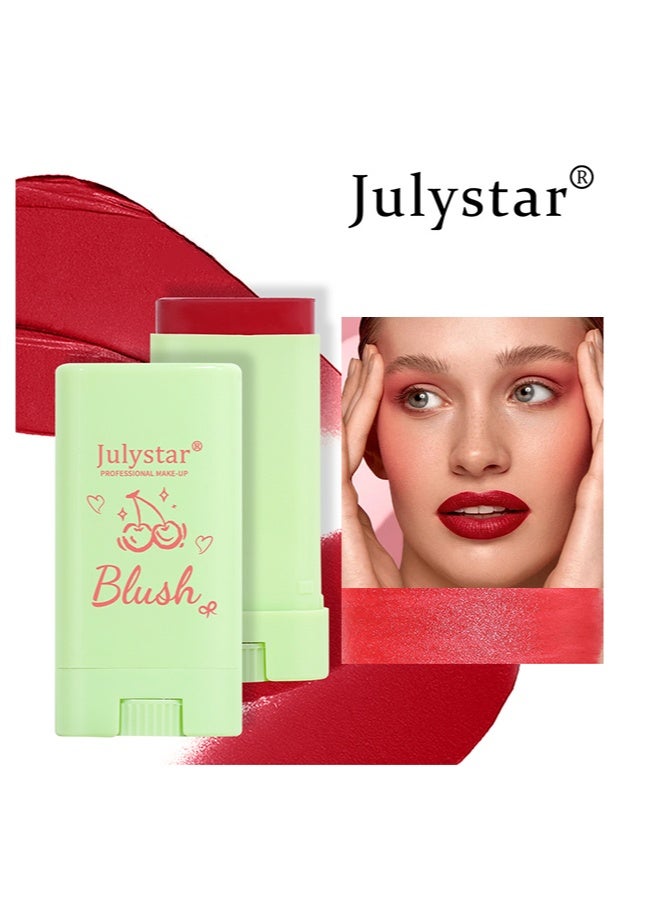 Julystar Blush Stick- Waterproof Blush Makeup, Long Lasting 3 In 1 Cheek Blush & Lip Tint & Eye Shadow Makeup Stick, Cream Blush Makeup for All Skin Tones #02 - Image 1