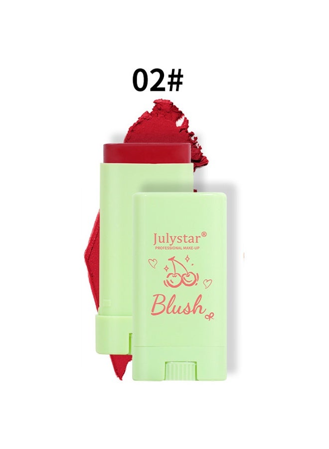 Julystar Blush Stick- Waterproof Blush Makeup, Long Lasting 3 In 1 Cheek Blush & Lip Tint & Eye Shadow Makeup Stick, Cream Blush Makeup for All Skin Tones #02 - Image 2