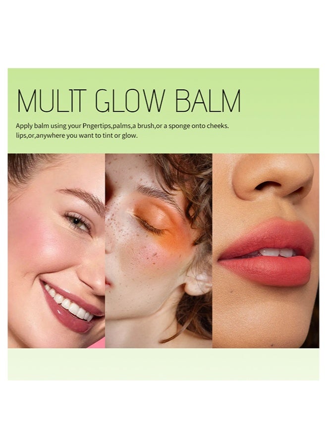 Julystar Blush Stick- Waterproof Blush Makeup, Long Lasting 3 In 1 Cheek Blush & Lip Tint & Eye Shadow Makeup Stick, Cream Blush Makeup for All Skin Tones #02 - Image 3
