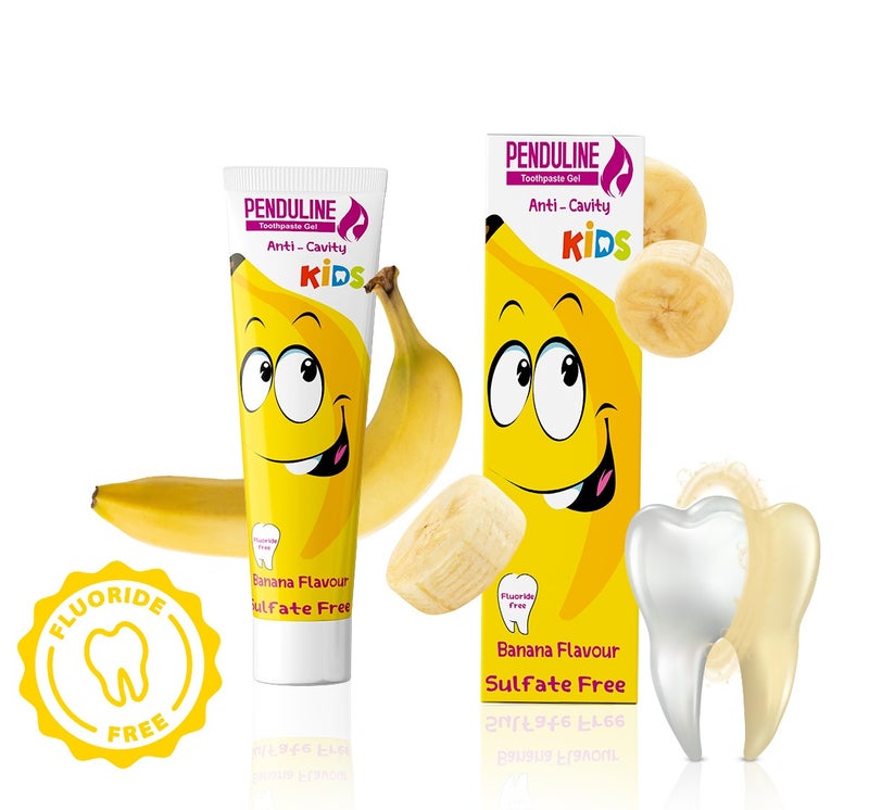 Penduline kids toothpaste gel 75 ml | Safe from 2 years old | banana | Free fluoride | Free sulfites - Image 4