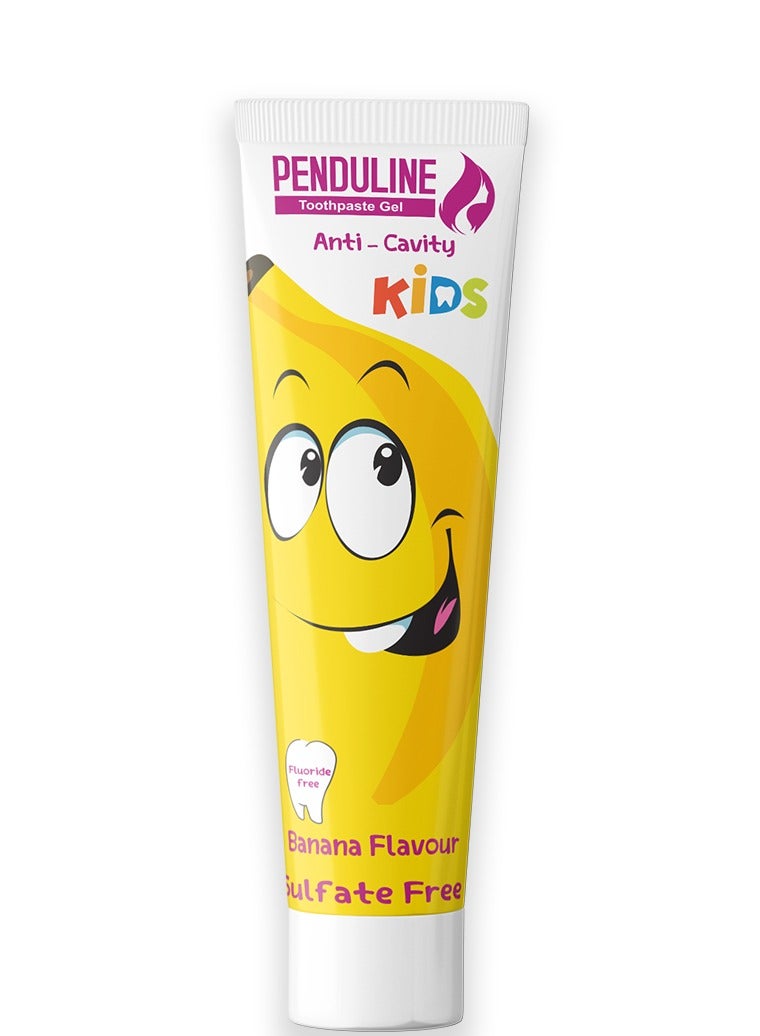 Penduline kids toothpaste gel 75 ml | Safe from 2 years old | banana | Free fluoride | Free sulfites - Image 2