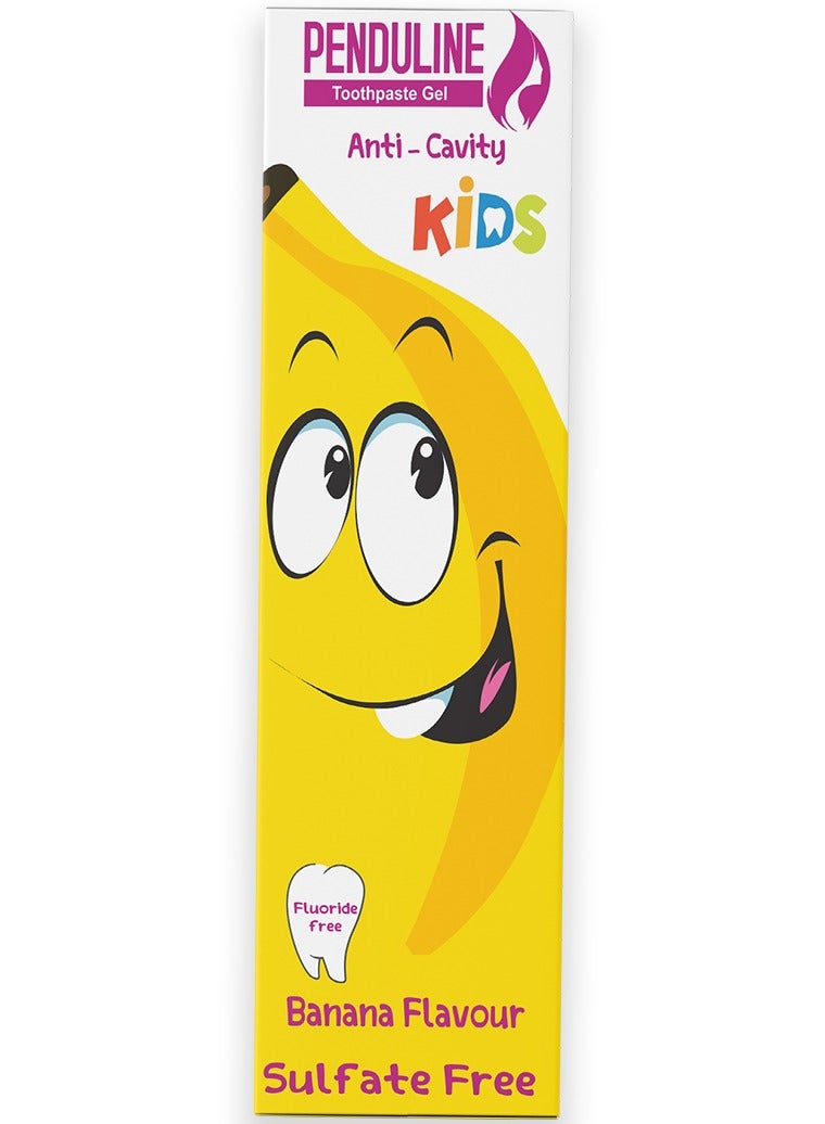 Penduline kids toothpaste gel 75 ml | Safe from 2 years old | banana | Free fluoride | Free sulfites - Image 3