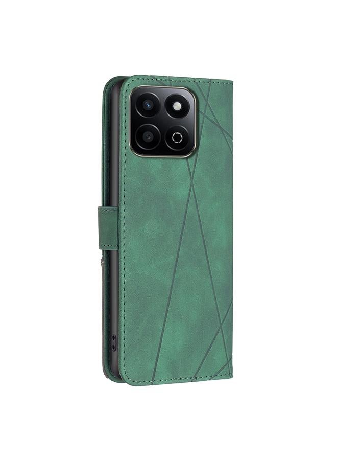 S-TOP Case For Honor 200 Smart / X7C Magnetic Buckle Rhombus Texture Leather Phone Case - Image 4