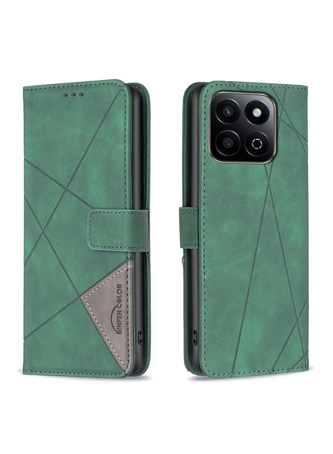 S-TOP Case For Honor 200 Smart / X7C Magnetic Buckle Rhombus Texture Leather Phone Case - Image 1