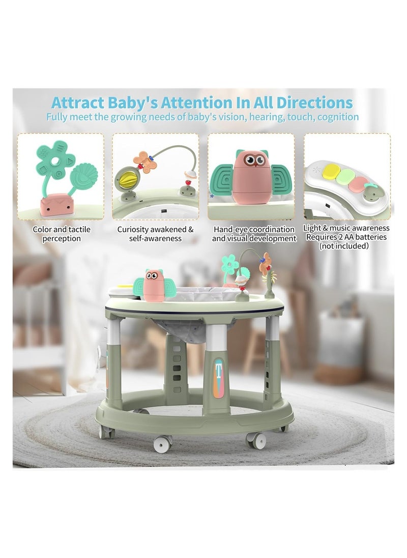 DMG TECH Baby Walker with 5 Adjustable Heights, Anti-Rollover Walker, 360 Degree Swivel Seat, Music, Detachable Toys, Bounce Foot Pad, Baby Walkers and Activity Center for Boys Girls 6+ Months  - Image 4