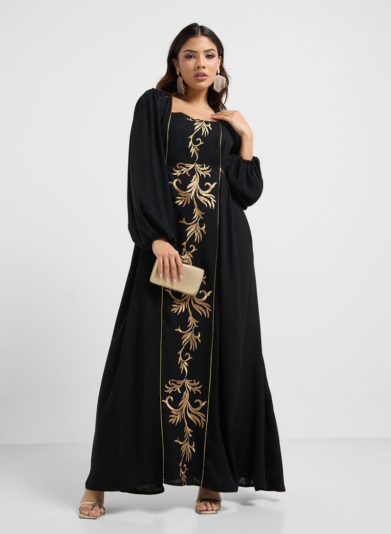 hayas closet Puff Sleeve Button Detailed Dress  - Image 4