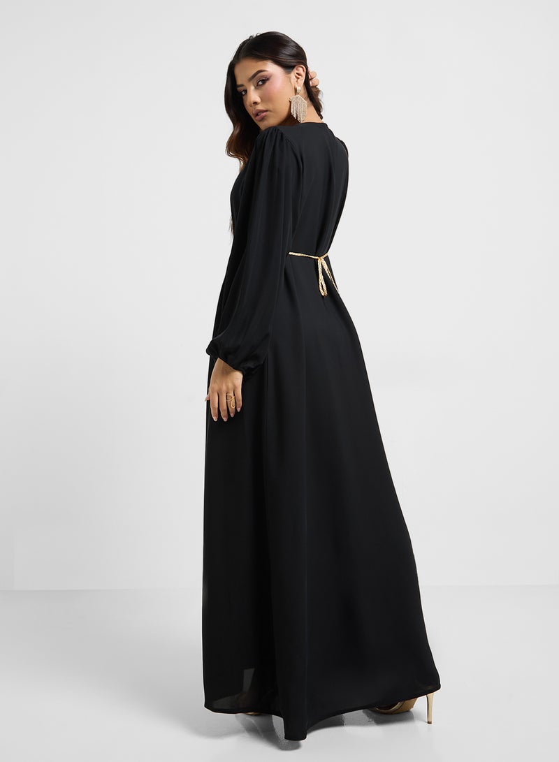 hayas closet Puff Sleeve Button Detailed Dress  - Image 2